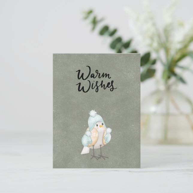 Postale Carte (10,8 x 14,2 cm) - Warm Wishes (Debout devant)
