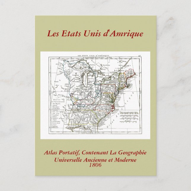 Postale Carte 1806 - Les Etats Unis d'Amrique (Devant)