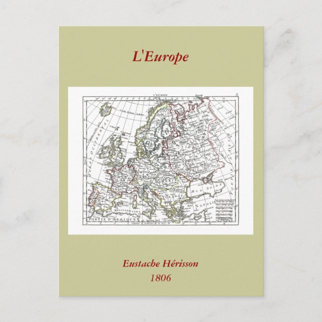 Postale Carte 1806 - L'Europe (Devant)