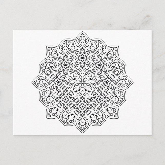 Postale Carte à colorier mandala 2 (Devant)