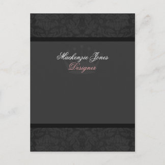 Postale Carte à mâchoires en damas noir Mackenzie #2