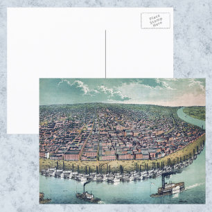 Postale Carte aérienne antique de Saint Louis, Missouri, 1