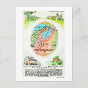 Postale Carte aérienne du comté de Père Noël Clara avec si