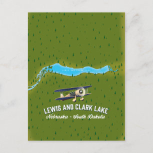 Postale carte affiche du lac Lewis et Clark.