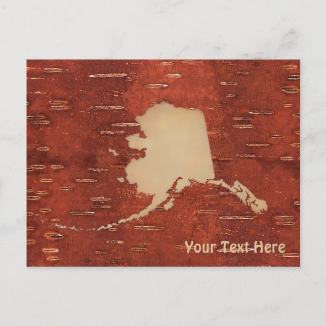 Postale Carte Alaska Sur L'Écorce De Birch Intérieur (Devant)