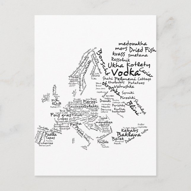 Postale Carte alimentaire de l'Europe (Devant)