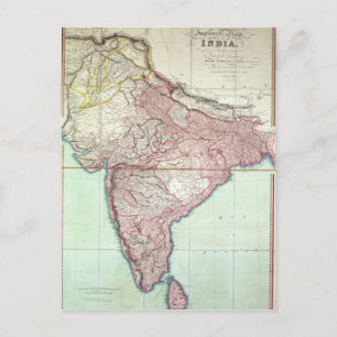 Postale Carte améliorée de l'Inde publiée à Londres 1820