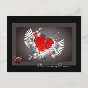 Postale carte amour saint valentin