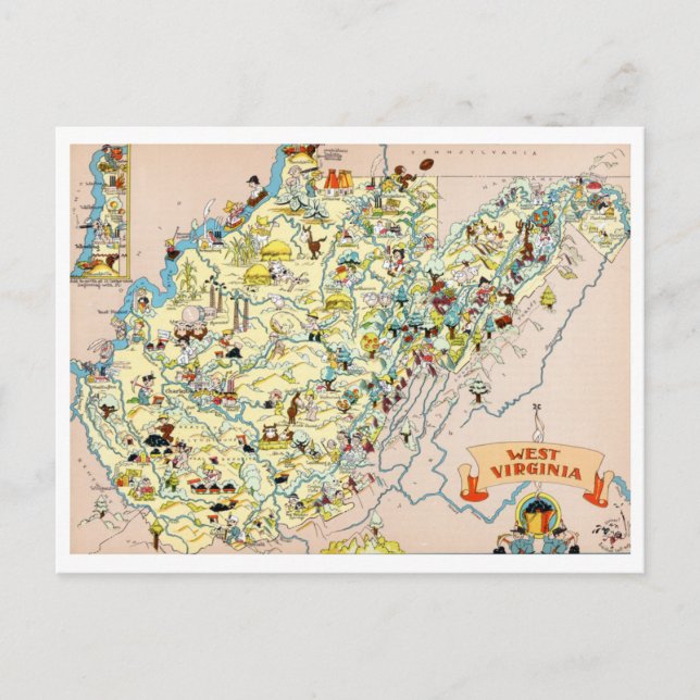 Postale Carte amusante de Virginie-Occidentale (Devant)