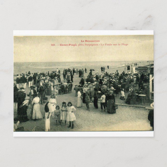 Postale carte ancienne "Canet plage 66 France" (Devant)