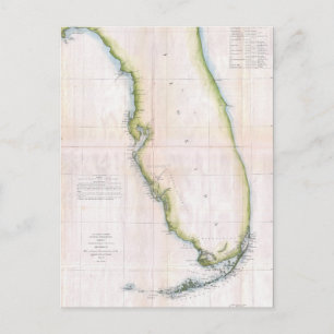 Postale Carte ancienne de la côte de la Floride