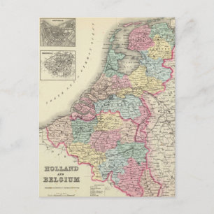 Postale Carte ancienne de la Hollande et de la Belgique (1