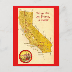 Postale Carte ancienne de l'État de Californie 