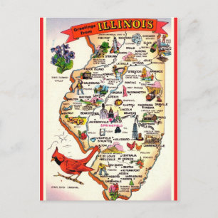 Postale Carte ancienne de l'Illinois