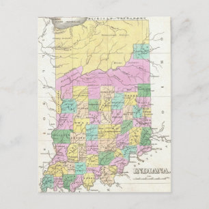 Postale Carte ancienne de l'Indiana (1827)