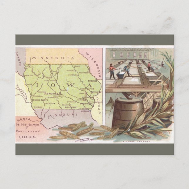 Postale Carte ancienne de l'Iowa (Devant)