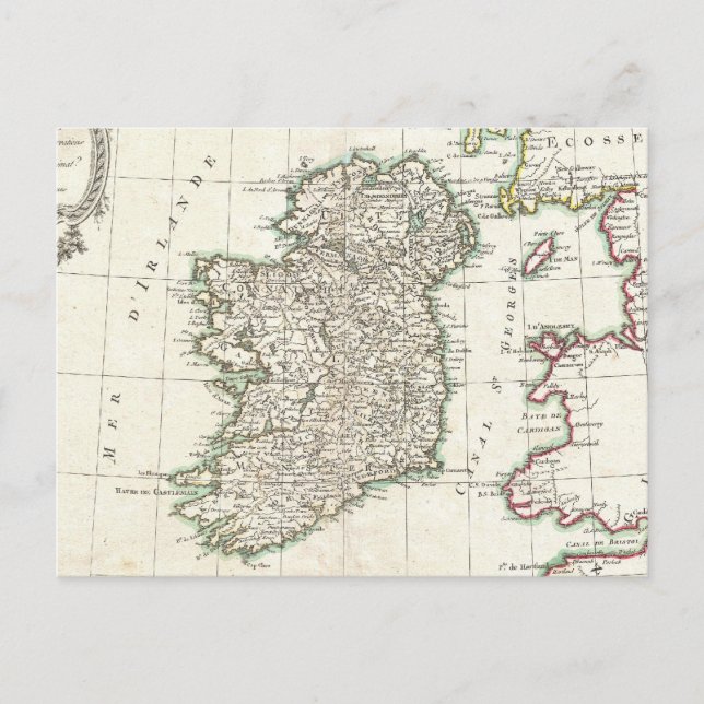 Postale Carte ancienne de l'Irlande (1771) (Devant)