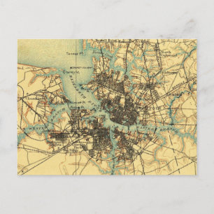 Postale Carte ancienne de Norfolk en Virginie