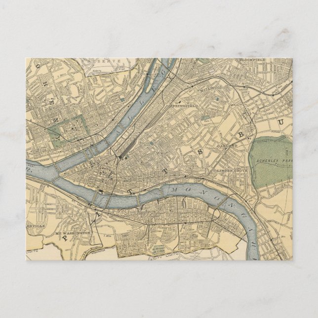 Postale Carte ancienne de Pittsburgh PA (1891) (Devant)