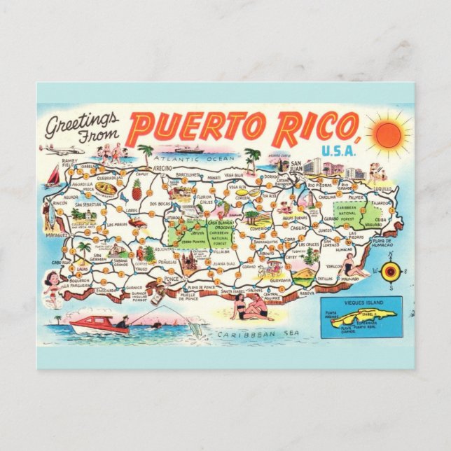 Postale Carte ancienne de Porto Rico (Devant)