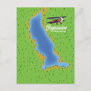 Postale Carte ancienne du lac de Tegernsee en Allemagne