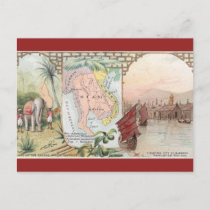 Postale Carte ancienne du Siam Thaïlande