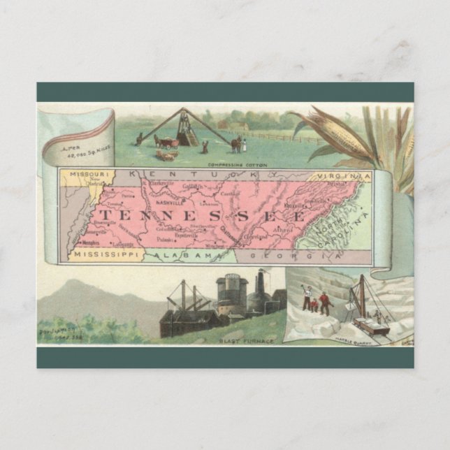 Postale Carte ancienne du Tennessee (Devant)