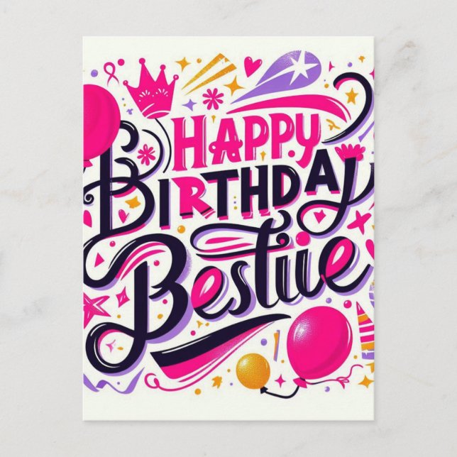 Postale Carte Anniversaire unique pour amis (Devant)