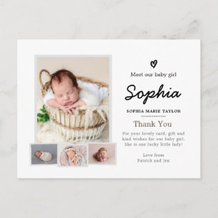 Postale Carte annonce naissance simple avec photo, carte p