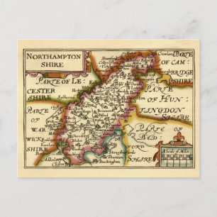 Postale Carte Antiquaire du Comté de Northamptonshire en A