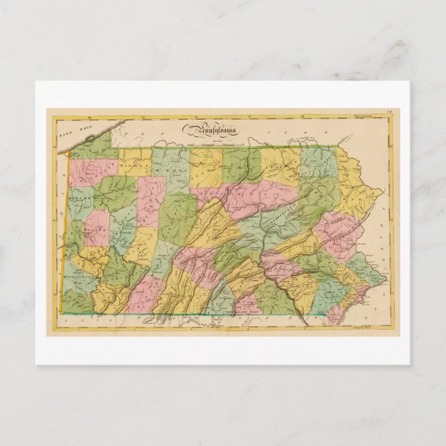 Postale Carte Antique 1815 de Pennsylvania Postcard (Devant)