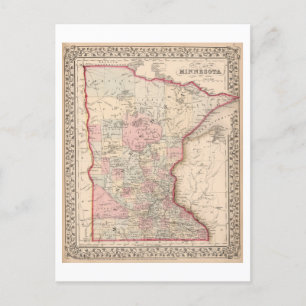 Postale Carte antique 1868 du Minnesota