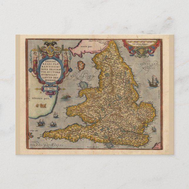 Postale Carte antique d'Angleterre de 1573 (Devant)