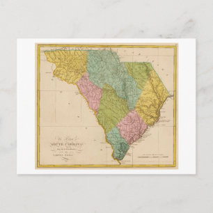 Postale Carte antique de 1815 de Caroline du Sud