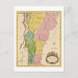Postale Carte antique de 1815 du Vermont