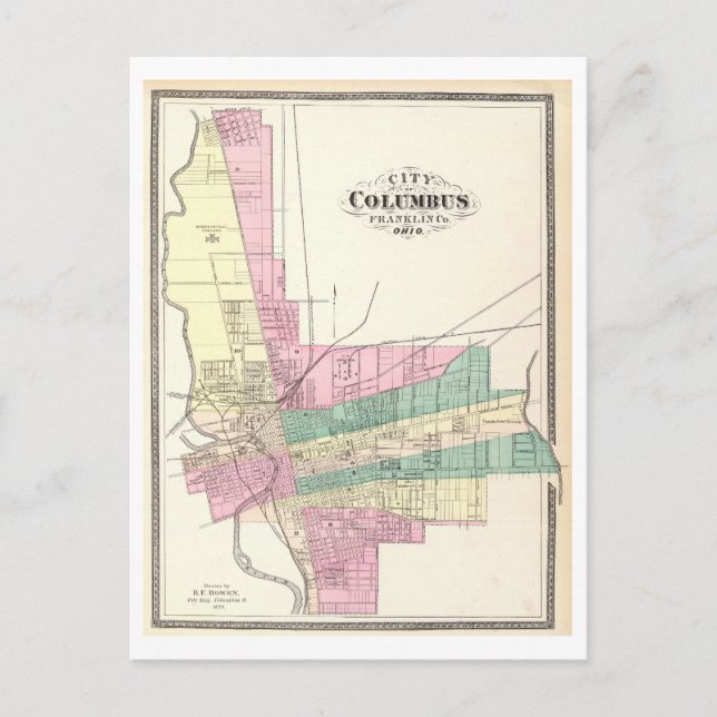 Postale Carte antique de 1872 de Columbus, Ohio, (Devant)