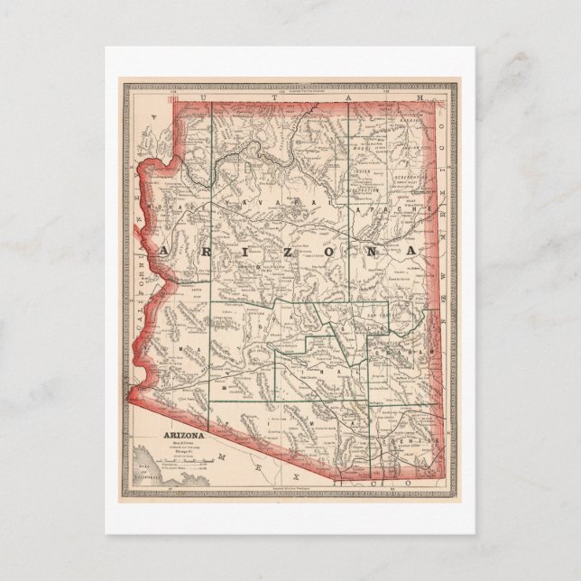 Postale Carte antique de 1883 de l'Arizona  (Devant)