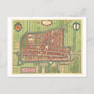 Postale Carte antique de Delft, Pays-Bas,
