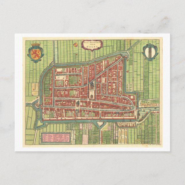 Postale Carte antique de Delft, Pays-Bas, (Devant)