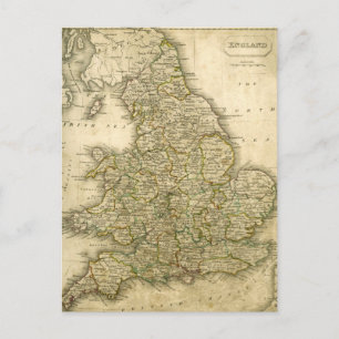 Postale Carte antique de l'Angleterre et du Pays de Galles