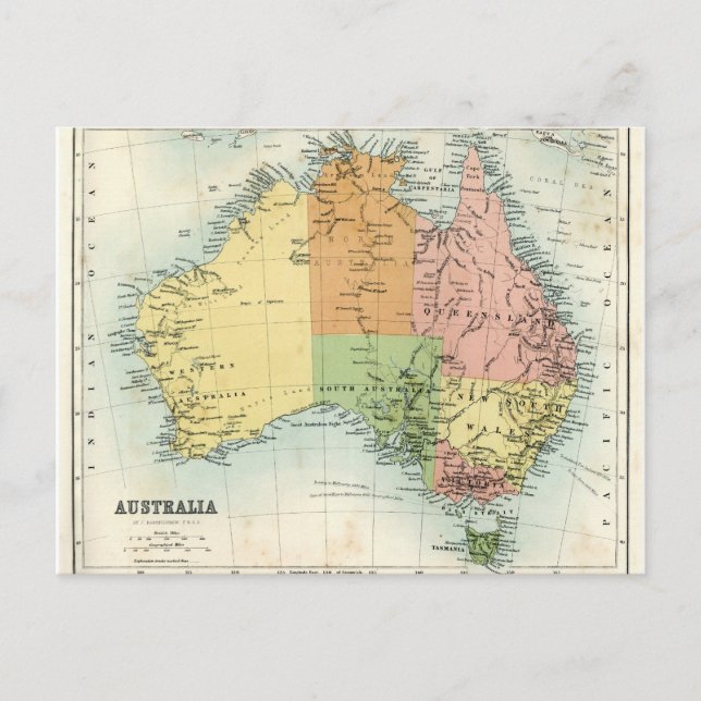Postale Carte antique de l'Australie (Devant)
