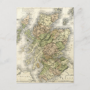 Postale Carte antique de l'Écosse