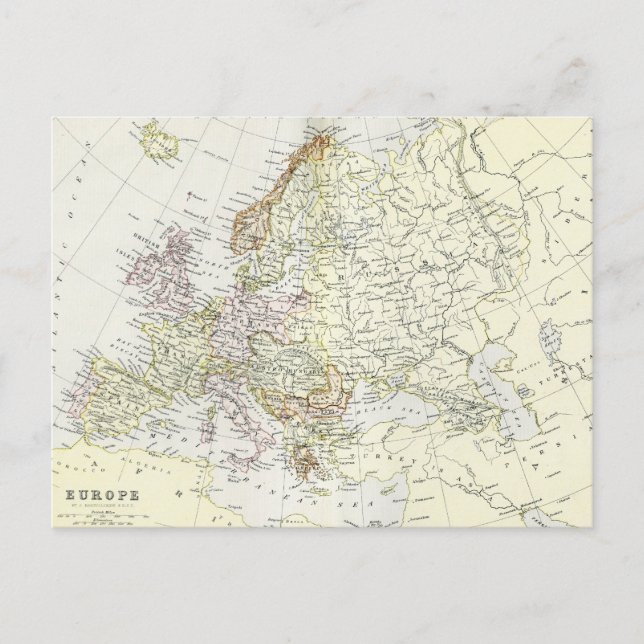Postale Carte antique de l'Europe (Devant)