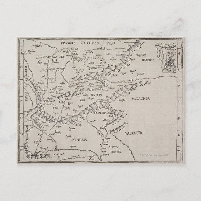 Postale Carte antique de l'Europe de l'Est (Devant)