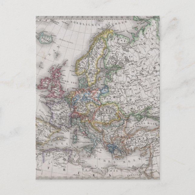 Postale Carte antique de l'Europe vers 1862 (Devant)