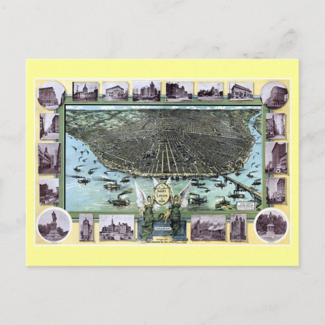 Postale Carte antique de Saint-Louis en 1896 (Devant)