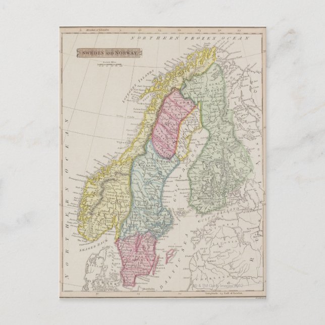 Postale Carte antique de Suède (Devant)