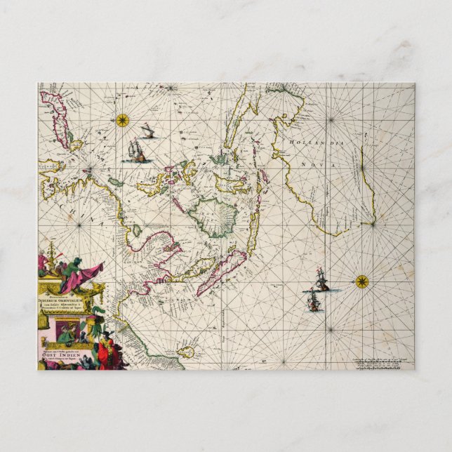Postale Carte antique des Indes orientales (Devant)