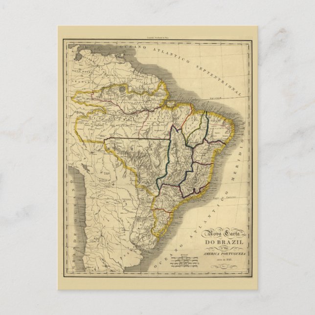 Postale Carte antique du Brésil en 1821 (Devant)