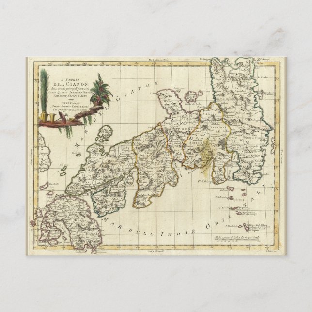 Postale Carte antique du Japon de 1785 (Devant)